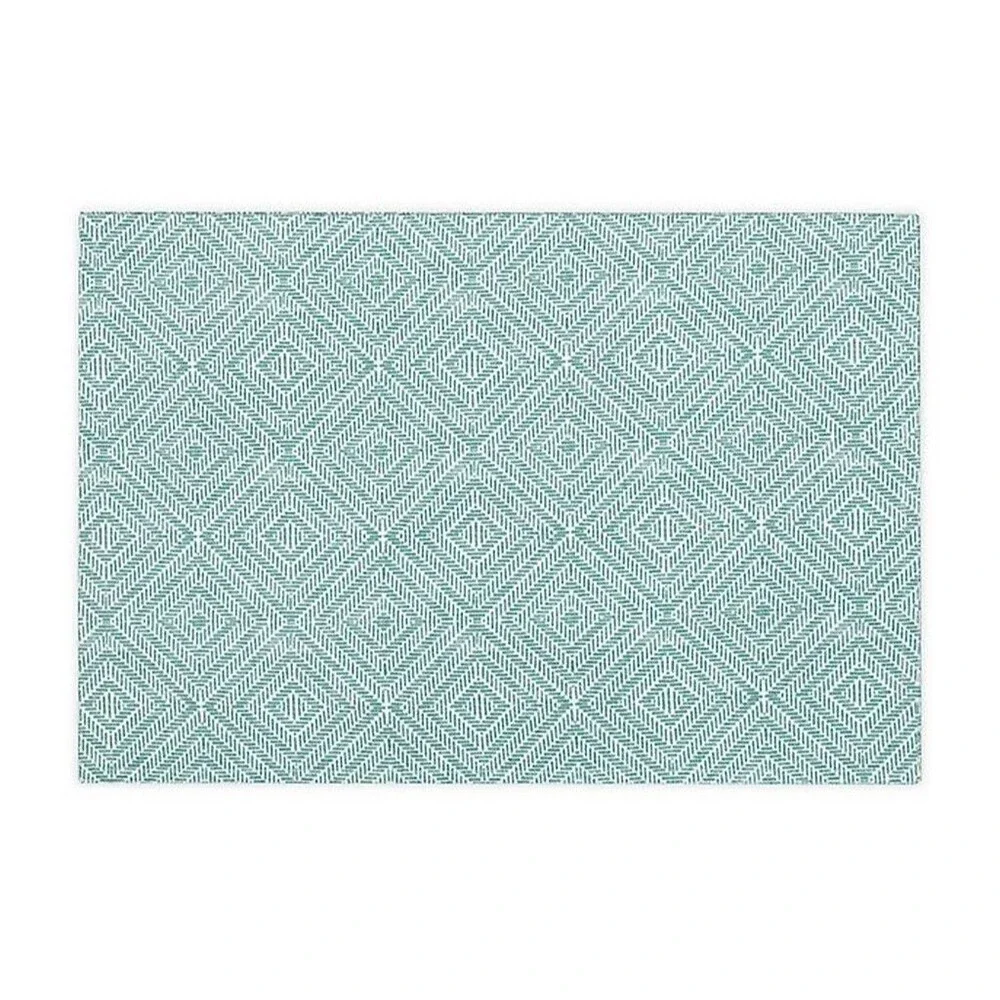 Liberty Indoor Outdoor Placemats Set of 4 Diamond Trellis Turquoise Beach Summer
